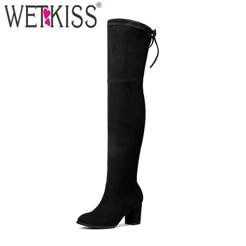 WETKISS Women Boots Fashion Over The Knee Stretch boots Flock Round Toe Square High Heel Lace-Up Spring Women Shoes Big size
WETKISS Women Boots Fashion Over The Knee Stretch boots Flock Round Toe Square High Heel Lace-Up Spring Women Shoes Big size