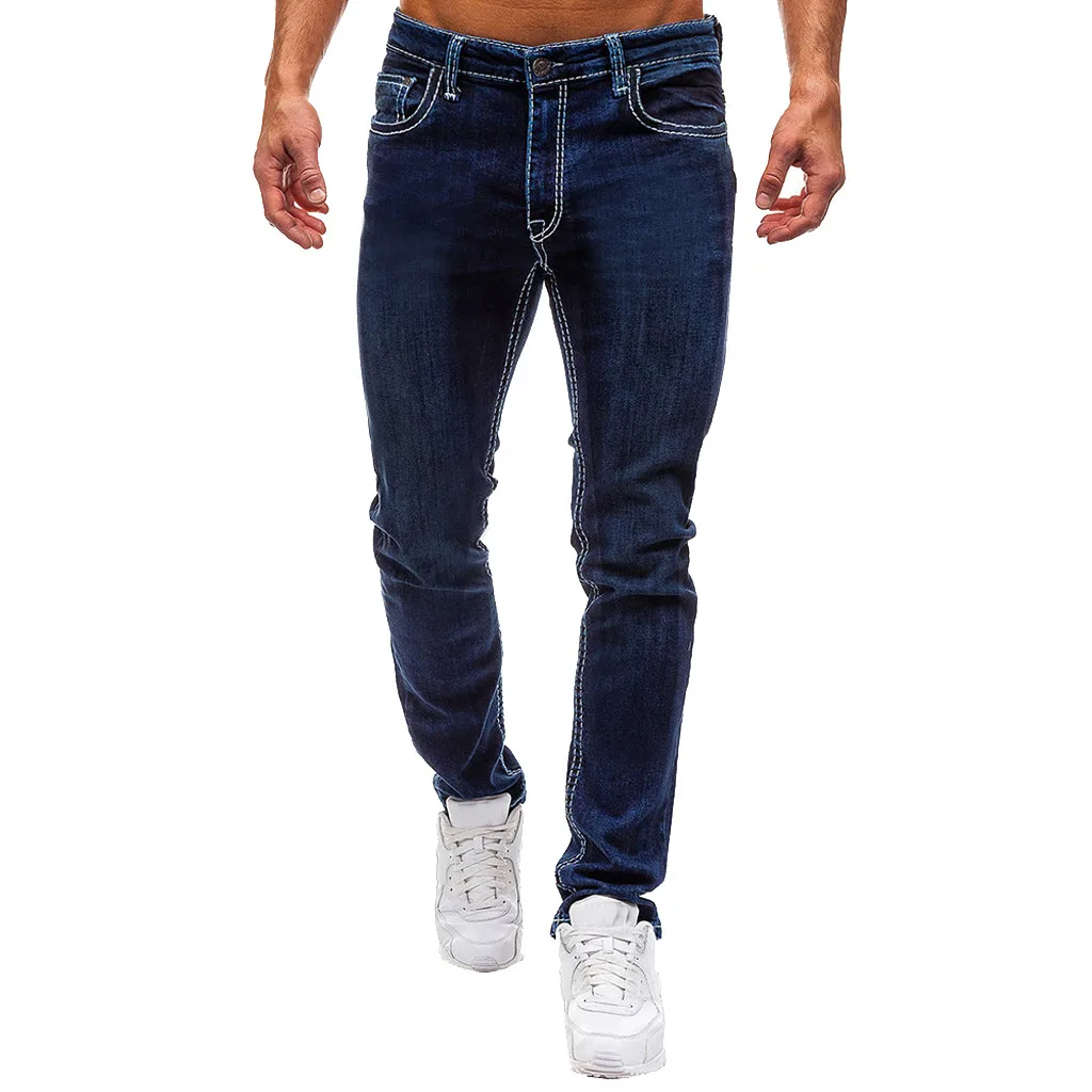 Autumn Classic jeans men slim fit Casual Trousers Solid Pocket Male Jeans Destroyed Denim Full-Length Pants 7#3a1
Autumn Classic jeans men slim fit Casual Trousers Solid Pocket Male Jeans Destroyed Denim Full-Length Pants 7#3a1