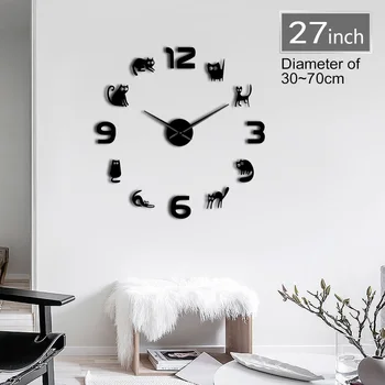 Kittens Frameless 3D DIY Wall Clock Mute Quartz Acrylic Mirror Effect Sticker Clock Watch Fashion Home Decoration Cat Lover Gift
Kittens Frameless 3D DIY Wall Clock Mute Quartz Acrylic Mirror Effect Sticker Clock Watch Fashion Home Decoration Cat Lover Gift