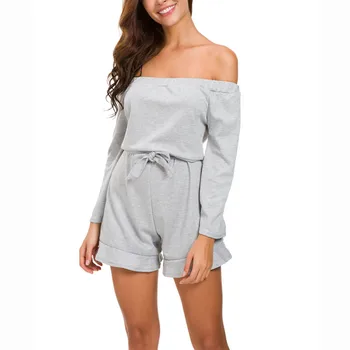 Spring Summer New Lady Off Shoulder Solid Longarm Bandage Overall Clubwear Soft Elegant Ventilation Overalls For Women
Spring Summer New Lady Off Shoulder Solid Longarm Bandage Overall Clubwear Soft Elegant Ventilation Overalls For Women