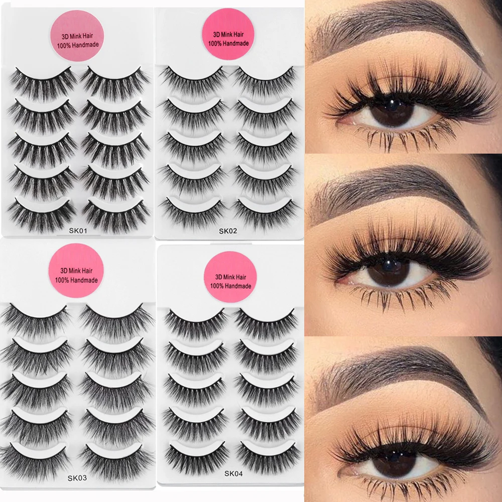 5 Pairs 3D Soft Mink Hair False Eyelashes Thick Long Fluffy Wispies Eyelashes Extension Eye Makeup Tools Natural Handmade Lashes
5 Pairs 3D Soft Mink Hair False Eyelashes Thick Long Fluffy Wispies Eyelashes Extension Eye Makeup Tools Natural Handmade Lashes