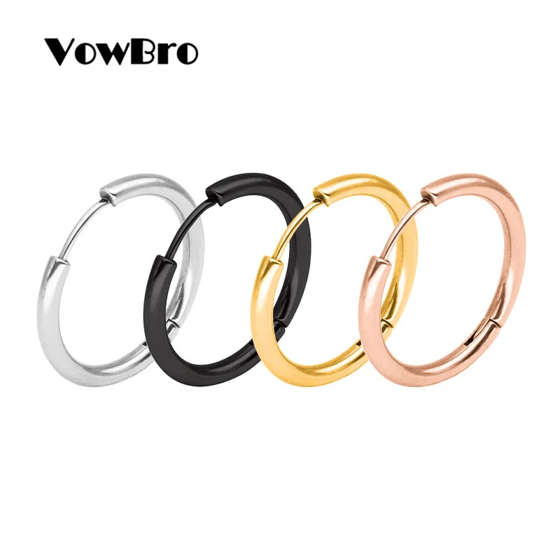VowBro Trendy Silver Rose Gold Black Tone Stainless Steel Hoop Earrings Round Loop Earring For Women 25mm/20mm/11mm
VowBro Trendy Silver Rose Gold Black Tone Stainless Steel Hoop Earrings Round Loop Earring For Women 25mm/20mm/11mm