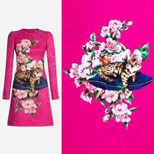 1.55meter Fashion Week Animal Cat on Cushion Cover Flowers Hot Pink Jacquard Fabric for Woman Autumn Winter Dresses DIY-AF259
1.55meter Fashion Week Animal Cat on Cushion Cover Flowers Hot Pink Jacquard Fabric for Woman Autumn Winter Dresses DIY-AF259