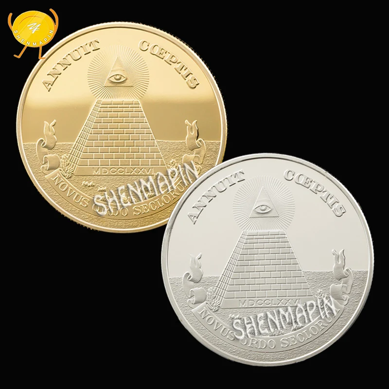 Free-Mason Commemorative Coin Mayan Pyramid One Open Eye Challenge Coin USA Novus Ordo Seclorum Coins Collectibles Gold Silver
Free-Mason Commemorative Coin Mayan Pyramid One Open Eye Challenge Coin USA Novus Ordo Seclorum Coins Collectibles Gold Silver