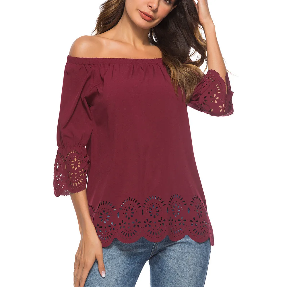 SAGACEC Fashion blouses and shirts for ladies Blouse Womens 2019 new Casual Shirt Off Shoulder Hole Hollow Out Tops Blouse Shirt
SAGACEC Fashion blouses and shirts for ladies Blouse Womens 2019 new Casual Shirt Off Shoulder Hole Hollow Out Tops Blouse Shirt