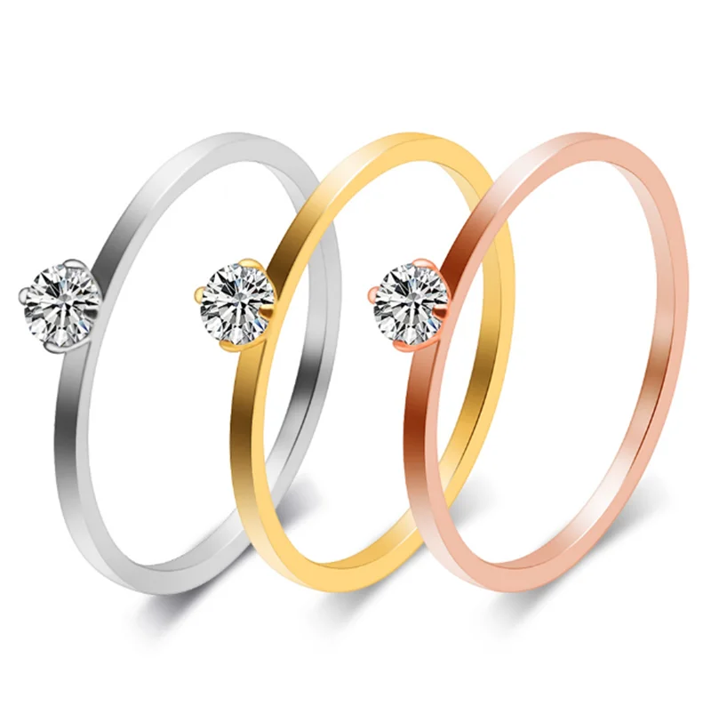 Fashion New Simple Titanium Steel Inlaid Crystal Zircon Stainless Steel Ring Women's children Small Ring
Fashion New Simple Titanium Steel Inlaid Crystal Zircon Stainless Steel Ring Women's children Small Ring