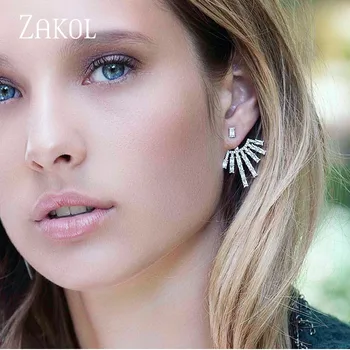ZAKOL Sparkling Cubic Zirconia Baguette Earrings Jackets For Women White Gold Color Bridal Wedding Party Bijoux Jewelry FSEP626
ZAKOL Sparkling Cubic Zirconia Baguette Earrings Jackets For Women White Gold Color Bridal Wedding Party Bijoux Jewelry FSEP626
