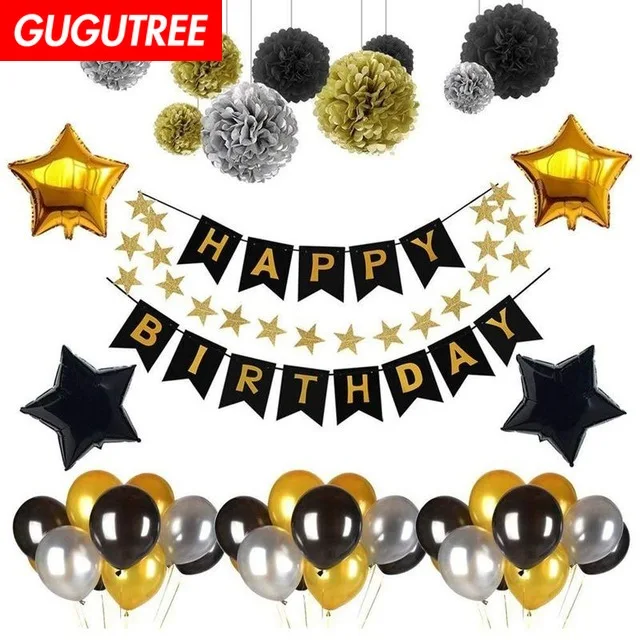 GUGUTREE PARTY one set rose gold black latex foil ballon Banners Paper flowers tassels Streamers happy birthday party PD-49
GUGUTREE PARTY one set rose gold black latex foil ballon Banners Paper flowers tassels Streamers happy birthday party PD-49