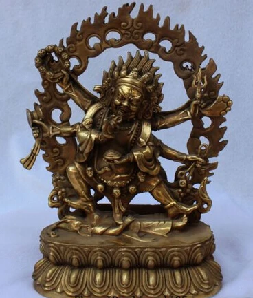 bi002987 8" Tibet Buddhism Bronze Gilt Stand lotus 6 Arms Mahakala Buddha Ganesha Statue
bi002987 8" Tibet Buddhism Bronze Gilt Stand lotus 6 Arms Mahakala Buddha Ganesha Statue