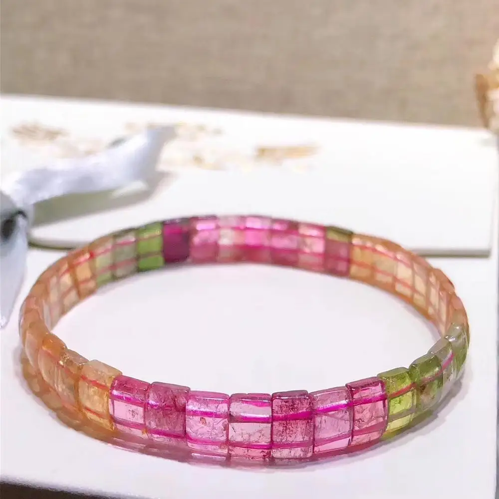 Genuine Natural Rainbow Colorful Tourmaline Clear Rare Bracelet Rectangle Beads 9mm Crystal Brazil Bangle AAAAAA Certificate
Genuine Natural Rainbow Colorful Tourmaline Clear Rare Bracelet Rectangle Beads 9mm Crystal Brazil Bangle AAAAAA Certificate