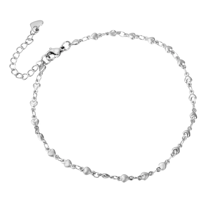 LASPERAL 1PC Stainless Steel Heart Anklet Lobster Clasps Foot Chain Fashion Jewelry For Women Girls Valentine's Day Gifts 240mm
LASPERAL 1PC Stainless Steel Heart Anklet Lobster Clasps Foot Chain Fashion Jewelry For Women Girls Valentine's Day Gifts 240mm