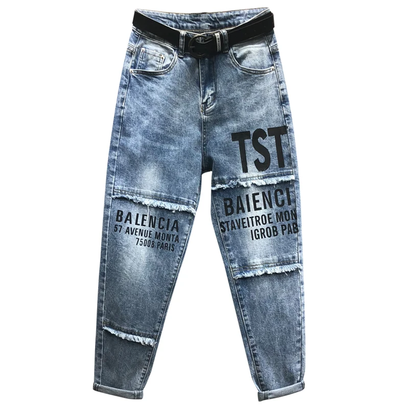Jeans women 2019 spring loose ankle length letter printing fashion women harem pants plus size
Jeans women 2019 spring loose ankle length letter printing fashion women harem pants plus size