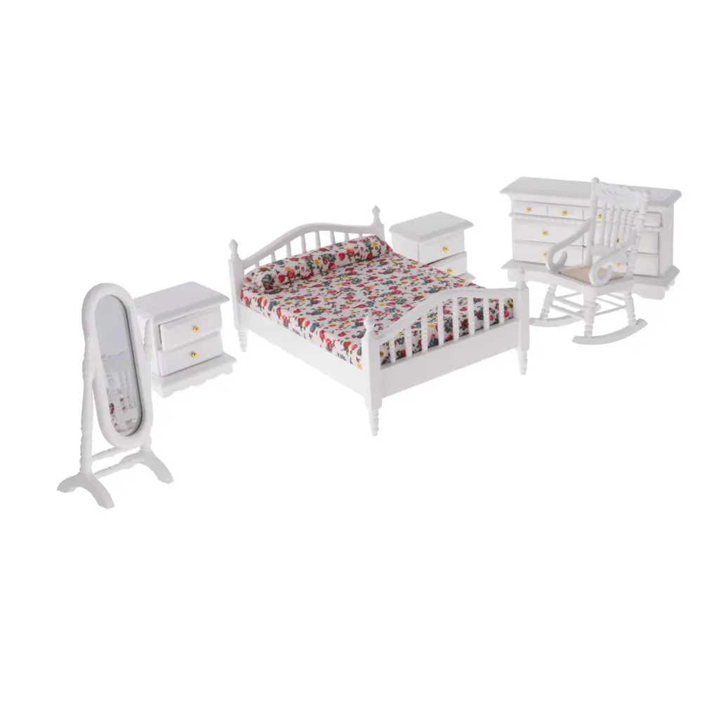 WOTT-1: 12 Dollhouse Miniature White Wooden Bedroom Furniture Bed Dresser Mirror
WOTT-1: 12 Dollhouse Miniature White Wooden Bedroom Furniture Bed Dresser Mirror
