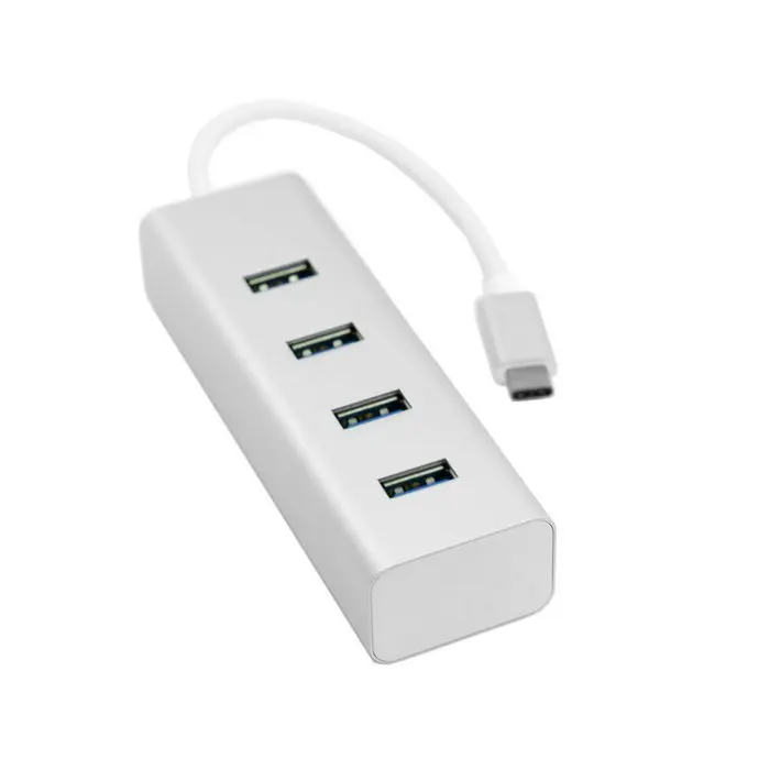 Zihan Cable Silver Color USB 3.1 Type C USB-C Multiple 4 Port Hub for PC Laptop & Chromebook & Cell Phone
Zihan Cable Silver Color USB 3.1 Type C USB-C Multiple 4 Port Hub for PC Laptop & Chromebook & Cell Phone