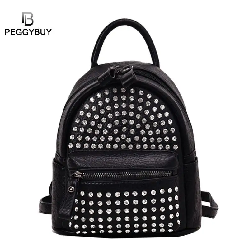 Rivet Rhinestone BackpackTravel Backpack Shoulder Schoolbag Girl Lady PU Leather Small Bags Vertical Square Knapsack Mochila
Rivet Rhinestone BackpackTravel Backpack Shoulder Schoolbag Girl Lady PU Leather Small Bags Vertical Square Knapsack Mochila
