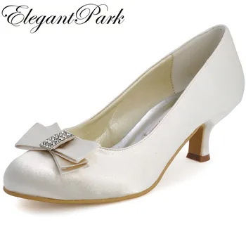 Women Shoes A2000 Ivory White Med Heels Wedding Bridal Bow Rhinestone Round Toe Satin Women Prom Party Dress Pumps
Women Shoes A2000 Ivory White Med Heels Wedding Bridal Bow Rhinestone Round Toe Satin Women Prom Party Dress Pumps