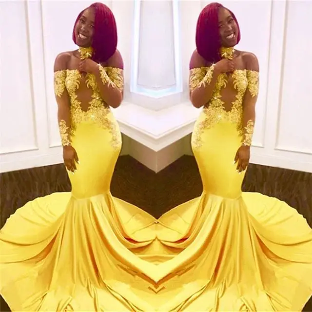 New Arrival Yellow Prom Dresses 2019 Boat Neck Long Sleeves Floor Length Appliques Chiffon Evening Dresses Vestido de festa
New Arrival Yellow Prom Dresses 2019 Boat Neck Long Sleeves Floor Length Appliques Chiffon Evening Dresses Vestido de festa