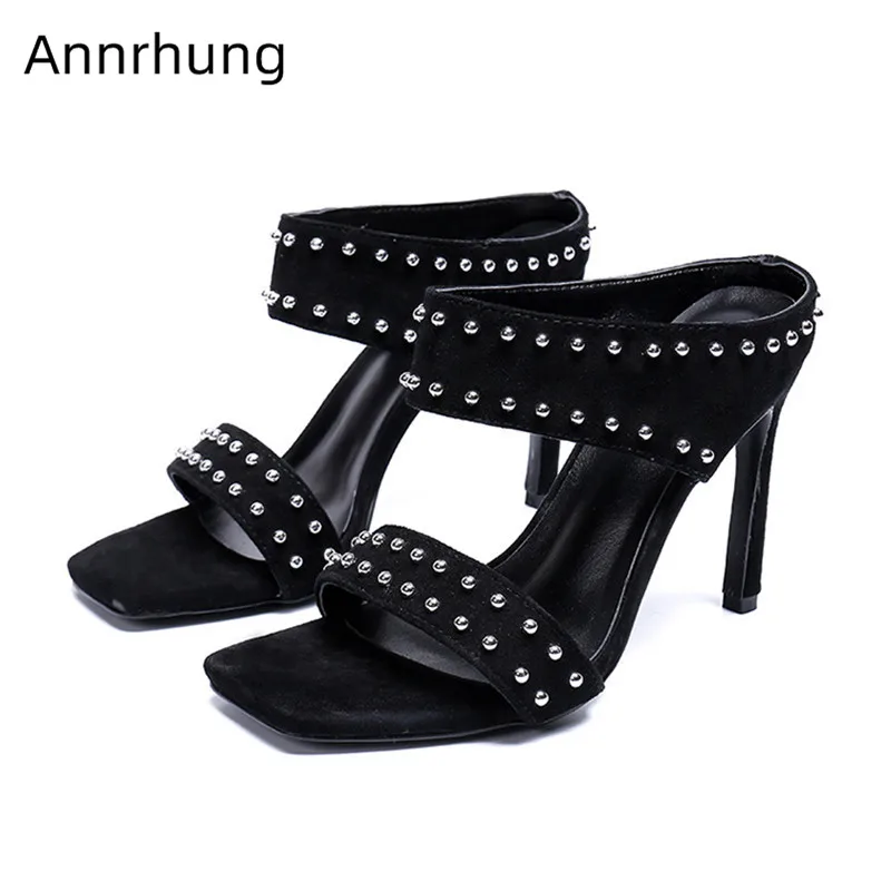 Black Studded Rivet Gladiator Sandals Women Stiletto High Heels Open Toe One-Strap Summer Shoes Woman Suede Sandalias Mujer 2019
Black Studded Rivet Gladiator Sandals Women Stiletto High Heels Open Toe One-Strap Summer Shoes Woman Suede Sandalias Mujer 2019