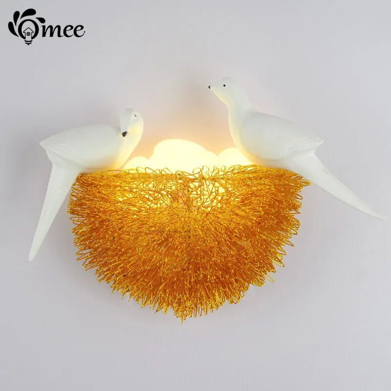 Bird Nest Led Wall Lamp With Birds Art Lamps Children Room Bird House Design Wall Light Handcrafts Aluminium Handmade Lighting
Bird Nest Led Wall Lamp With Birds Art Lamps Children Room Bird House Design Wall Light Handcrafts Aluminium Handmade Lighting