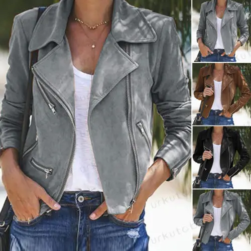 2019 Brand Jacket Women Ladies Coats Zip Up Leather Biker Jackets Casual Flight Top Outwear Coat arrival Clothes
2019 Brand Jacket Women Ladies Coats Zip Up Leather Biker Jackets Casual Flight Top Outwear Coat arrival Clothes