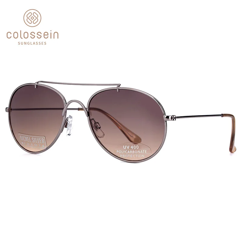 

COLOSSEIN Sunglasses Women New Fashion Crystal Round Gradient Sun Glasses Double Nose bridge Metal oculos de sol feminino UV400