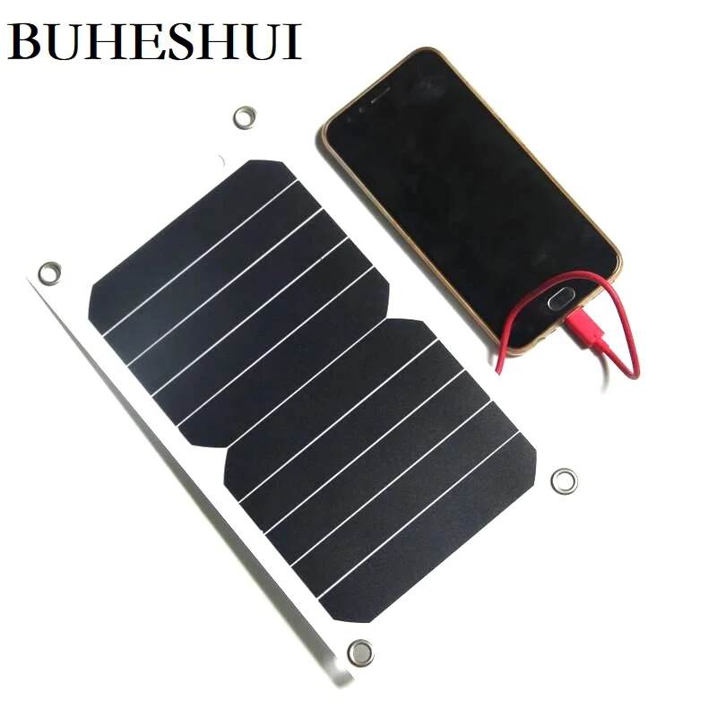 BUHESHUI 10W 5V Solar Charger Portable Panel Outdoor Power Bank Solution Sunpower Free Shpping | Электроника