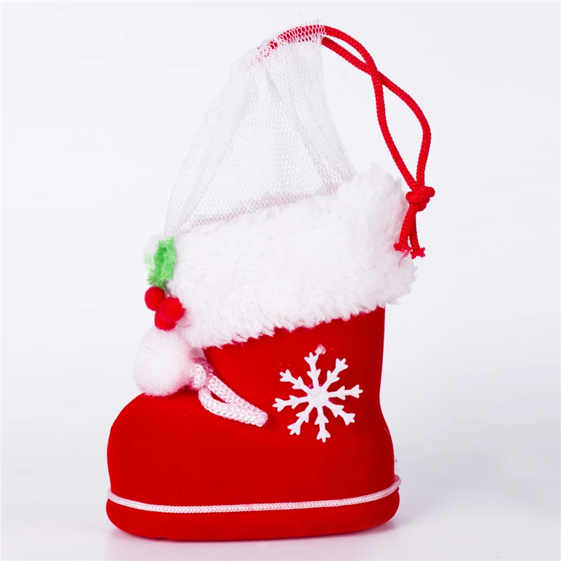 Сапоги носки конфеты для детей зима Рождество Санта Флокирование Декор