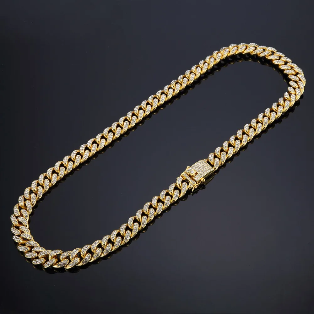 2018 Hip hop Iced Out Bling Full Paved Rhinstones chain Necklace Men fashion Miami Cuban chains necklaces male Hiphop jewelry
2018 Hip hop Iced Out Bling Full Paved Rhinstones chain Necklace Men fashion Miami Cuban chains necklaces male Hiphop jewelry