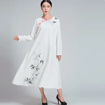 Autumn Winter Cotton Linen Long dress women China style hand painted jacquard dress National wind casual Vestidos plus size 5XL
Autumn Winter Cotton Linen Long dress women China style hand painted jacquard dress National wind casual Vestidos plus size 5XL