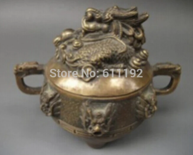 Home Feng Shui decor Chinese Asian antique Dragon bronze censer/Incense burner metal crafts
Home Feng Shui decor Chinese Asian antique Dragon bronze censer/Incense burner metal crafts