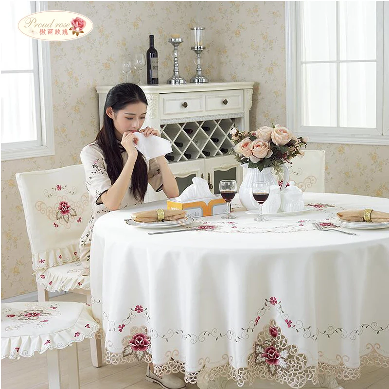 Proud Rose High-grade Embroidery Round Table Cloth Modern Household Round Tablecloth Chair Cushion Wedding supplies Table Cover
Proud Rose High-grade Embroidery Round Table Cloth Modern Household Round Tablecloth Chair Cushion Wedding supplies Table Cover