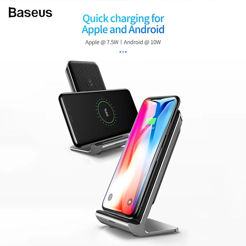 Baseus 10W Dual Coil Wireless Charger Fast Charging with Mobile Phone Holder with Cooling Fan for iPhone X XS Max Samsung S9
Baseus 10W Dual Coil Wireless Charger Fast Charging with Mobile Phone Holder with Cooling Fan for iPhone X XS Max Samsung S9