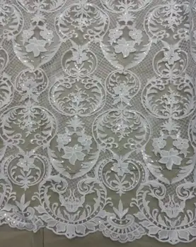 Newest tull net fabric DiuDiu-012 mesh fabric in white color with sequins for bridal dress
Newest tull net fabric DiuDiu-012 mesh fabric in white color with sequins for bridal dress