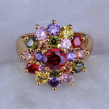 Love Monologue Trendy Multicolor Crystal Flower Shape Yellow Gold Color Rings J0323
Love Monologue Trendy Multicolor Crystal Flower Shape Yellow Gold Color Rings J0323
