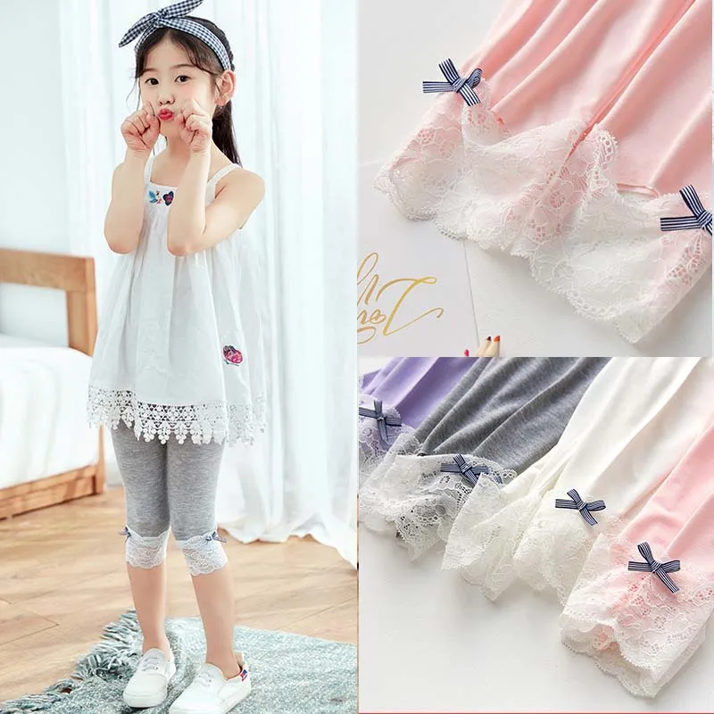 Girls Summer Leggings Pants Lace Modal Children Clothing Bow-Knot Kids Knee Calf Length Pants Trousers Cool Leggins for Girl
Girls Summer Leggings Pants Lace Modal Children Clothing Bow-Knot Kids Knee Calf Length Pants Trousers Cool Leggins for Girl
