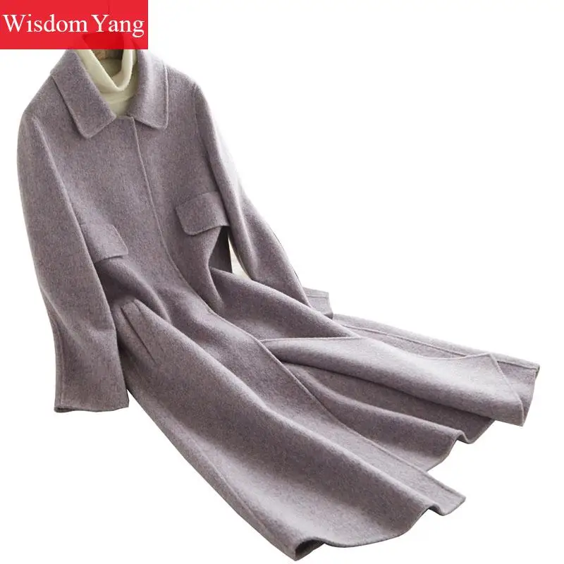 Winter Warm Purple Long Sheep Wool Women Coats Vintage Elegant Slim Female Overcoat Woolen Office Ladies Coat Trench Outerwear
Winter Warm Purple Long Sheep Wool Women Coats Vintage Elegant Slim Female Overcoat Woolen Office Ladies Coat Trench Outerwear