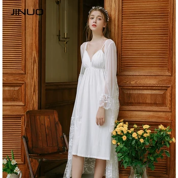 JINUO New 2019 Robe Lace Nightgown Set For Ladies Embroidery Sleepwear Princess Robe Gowns Women New Fashion
JINUO New 2019 Robe Lace Nightgown Set For Ladies Embroidery Sleepwear Princess Robe Gowns Women New Fashion