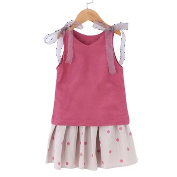 Fashion Sets For Girls Wine Red Knit Sleeveless Crop Top Polka Dot Linen Pleated Skirt Suit Children Dress Modern Kids Clothes
Fashion Sets For Girls Wine Red Knit Sleeveless Crop Top Polka Dot Linen Pleated Skirt Suit Children Dress Modern Kids Clothes