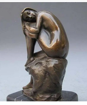 Copper Brass CHINESE crafts decor ation Asian Art statuary Pure Bronze Carve Seductive Posture Nude Woman On Stone
Copper Brass CHINESE crafts decor ation Asian Art statuary Pure Bronze Carve Seductive Posture Nude Woman On Stone