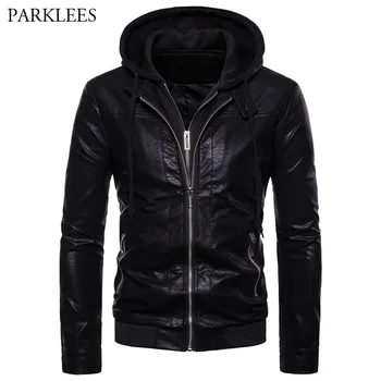 Fake Two Pieces Hooded Leather Jacket Men 2018 Winter Causal Windproof Leather Jackets Coats Men Motor Faux Leather Veste Homme
Fake Two Pieces Hooded Leather Jacket Men 2018 Winter Causal Windproof Leather Jackets Coats Men Motor Faux Leather Veste Homme