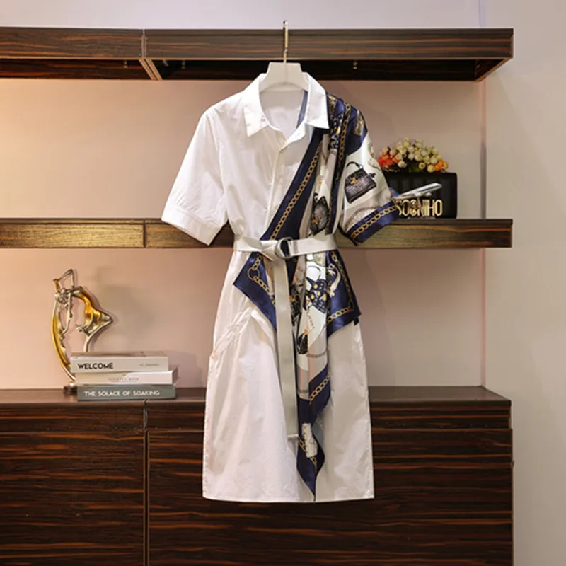 2019 New fashion Korean Summer Elegant Print Dresses Women Plus Size Shirt Fake Two Piece Patchwork Dress Vestidos
2019 New fashion Korean Summer Elegant Print Dresses Women Plus Size Shirt Fake Two Piece Patchwork Dress Vestidos