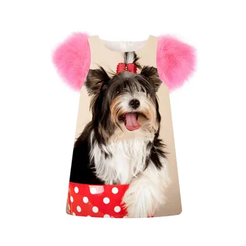 baby Girls Dress fashion Cute dog printing Spring/Autumn faux fur sleeve girls dress Toddler Kids Dresses Children Clothing
baby Girls Dress fashion Cute dog printing Spring/Autumn faux fur sleeve girls dress Toddler Kids Dresses Children Clothing