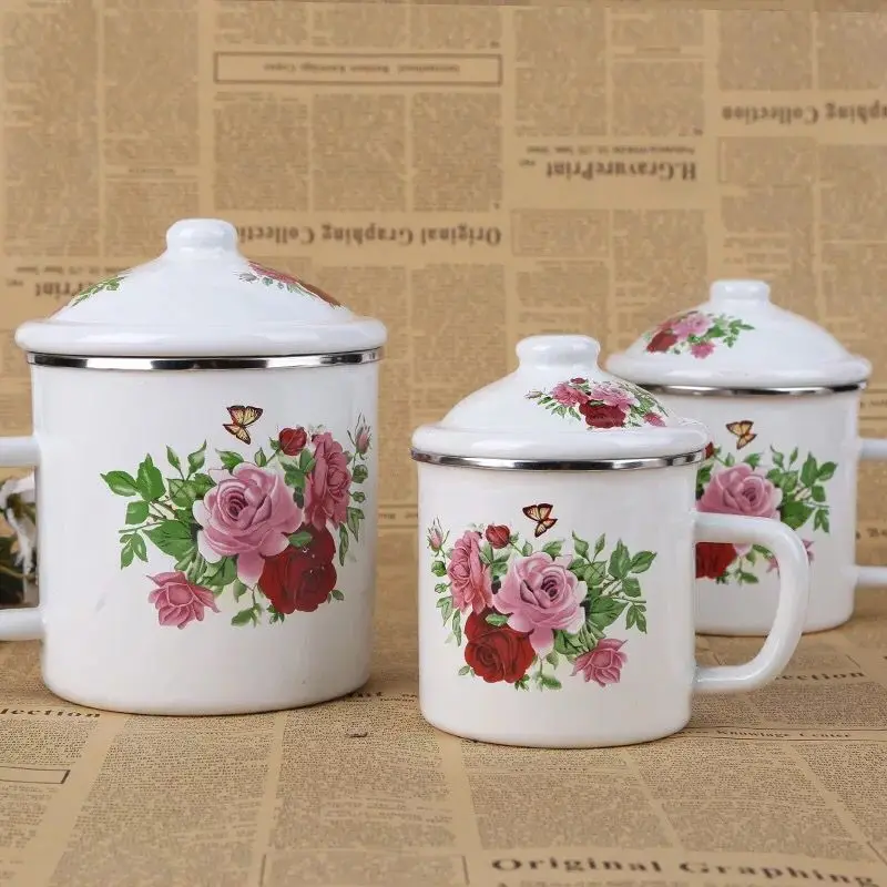 Mug Enamel Mug Teacup Water cup Thickened Enamel Cup Milk cup with cover Ceramic Mug
Mug Enamel Mug Teacup Water cup Thickened Enamel Cup Milk cup with cover Ceramic Mug