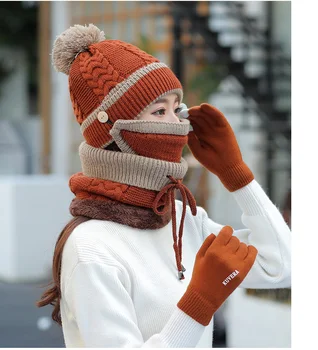 winter hats for women 2019 beanie knitting and velvet scarf hat gloves three-piece suit windproof and warm winter cap women
winter hats for women 2019 beanie knitting and velvet scarf hat gloves three-piece suit windproof and warm winter cap women