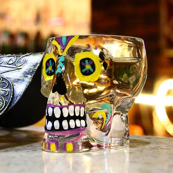 Creative Painted Colorful Magic Skull Shot Glass Whisky Cup pb-free Glass Bilayer Bar Wine Beer Drinkware Gift Tea Cup
Creative Painted Colorful Magic Skull Shot Glass Whisky Cup pb-free Glass Bilayer Bar Wine Beer Drinkware Gift Tea Cup