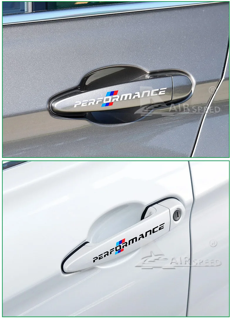 Airspeed Car Stickers M Performance Auto Sticker Door Handle Decal Accessories for BMW E46 F30 E90 E60 F20 F10 E36 E39 E87 E70 (5)