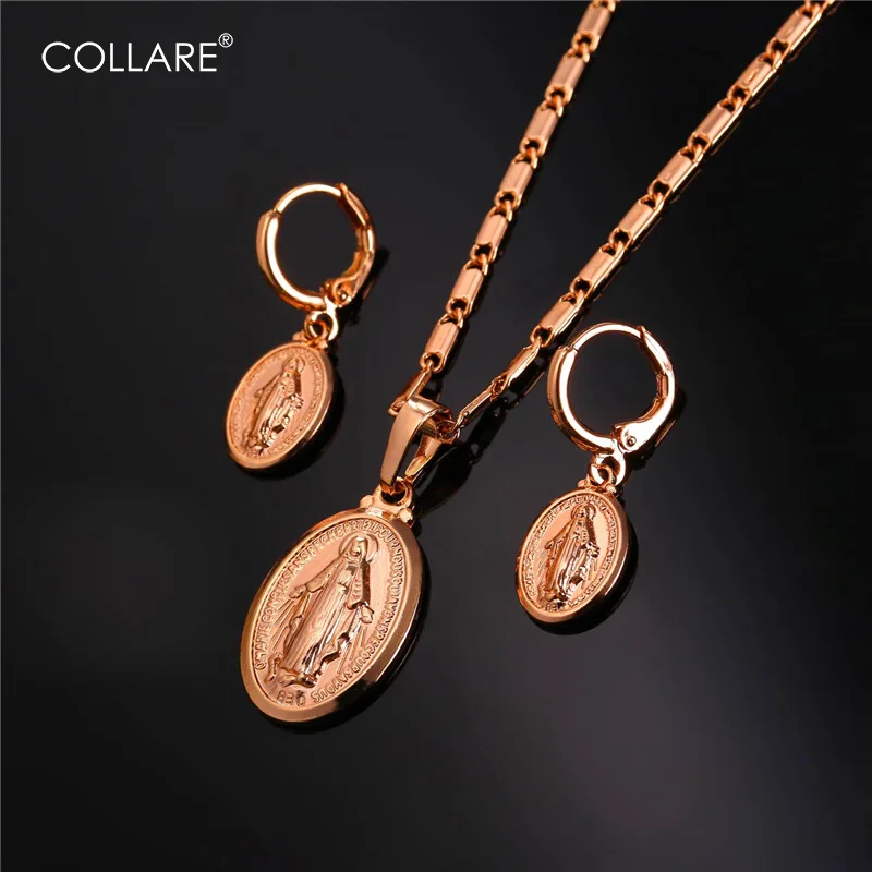 Collare Virgin Mary Jewelry Sets For Women Gold/Silver Color Mother Mary Religious Sets Christian Earrings Necklace Sets S204
Collare Virgin Mary Jewelry Sets For Women Gold/Silver Color Mother Mary Religious Sets Christian Earrings Necklace Sets S204