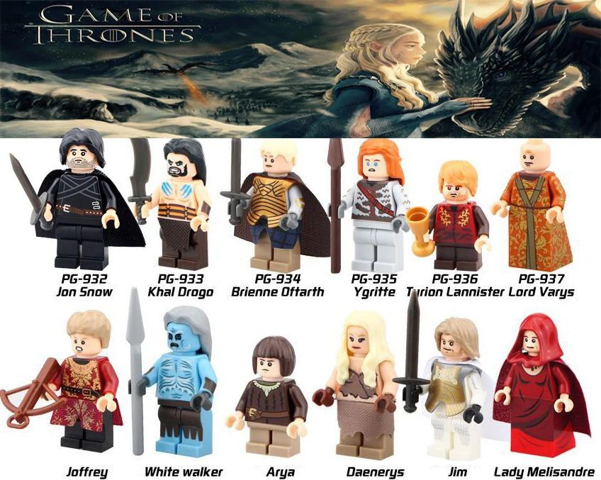 Legoing Game of Thrones Figures Jon Snow Arya Stark Petyr Baelish Jaime Ice Knight Barristan Selmy Building Blocks Bricks Toys
Legoing Game of Thrones Figures Jon Snow Arya Stark Petyr Baelish Jaime Ice Knight Barristan Selmy Building Blocks Bricks Toys