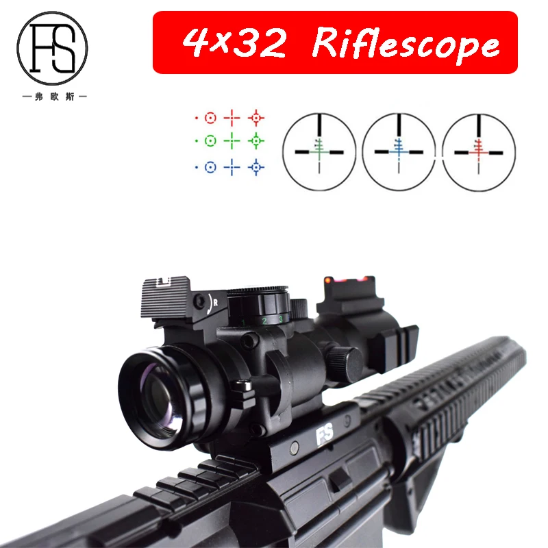 Tactical 4X32 Reticle Riflescope Outdoor Hunting Military Shooting Rifle Optics Sight Scope 20mm Rail Use
Tactical 4X32 Reticle Riflescope Outdoor Hunting Military Shooting Rifle Optics Sight Scope 20mm Rail Use