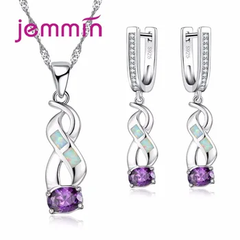 Unique Wave Design White Opal Jewelry Set Female Women Party Gift Necklace and Drop Earrings Sets 925 Sterling Silver
Unique Wave Design White Opal Jewelry Set Female Women Party Gift Necklace and Drop Earrings Sets 925 Sterling Silver